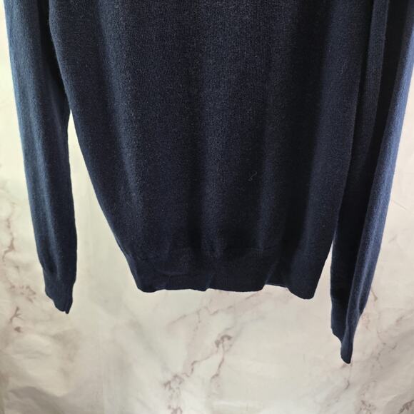 Everlane Sweater Womens XS Navy Cashmere Polo Henley Blue Button NEW - Picture 7 of 10